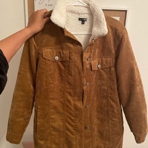 Long Corduroy Sherpa Jacket